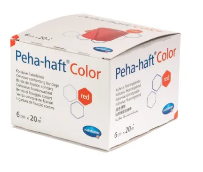 Peha-haft bandaj autoadeziv Color rosu 6cm x 20m (Hartmann)