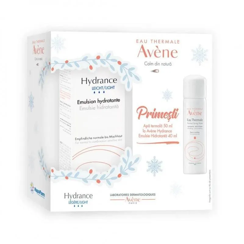 AVENE HYDRANCE SET LEGERE EMULSIE HIDRATANTA 40ML + APA TERMALA 50ML CADOU