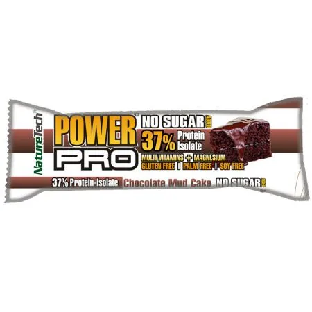 Baton energizant cu aroma de mud cake si ciocolata Power Pro, 50 g, Nature Tech