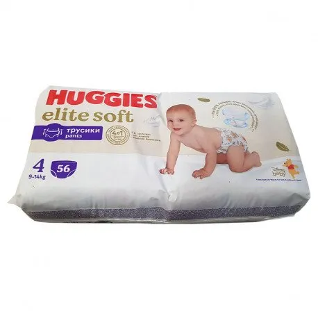 Huggies Pants Elite Soft Giga, Nr.4, 9-14kg, 56 bucati