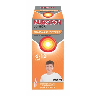 Nurofen sirop portocale Junior 6-12 ani x 100ml