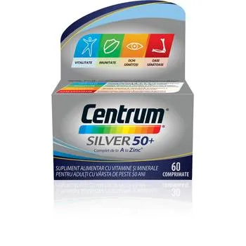 Centrum Silver 50+ Complet de la A la Zinc, 60 comprimate, Haleon