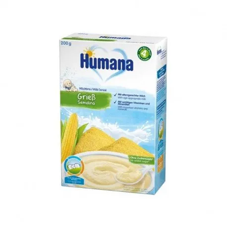 HUMANA Cereale cu fulgi de gris de la 4 luni, 200g