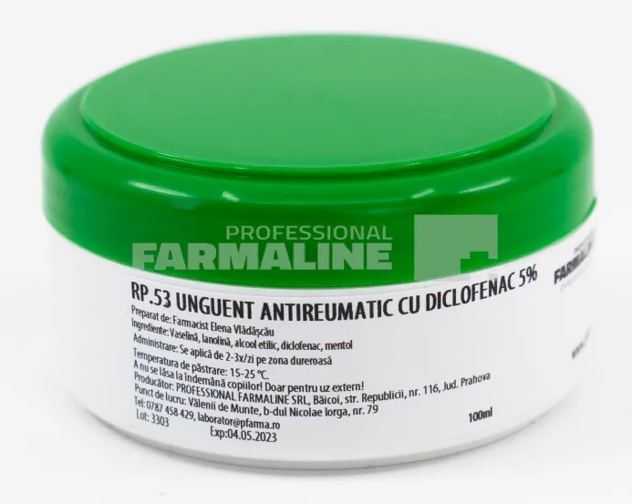 Unguent antireumatic cu diclofenac 5% 100g