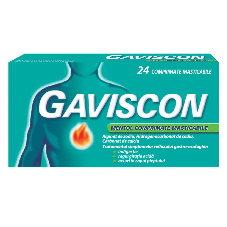 GAVISCON MENTOL 24 COMPRIMATE MASTICABILE