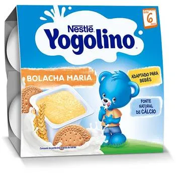 Gustare gris cu lapte si biscuiti Yogolino, 4 x 100g, Nestle