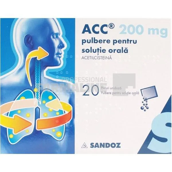 ACC 200 pulbere pentru solutie orala 20 plicuri