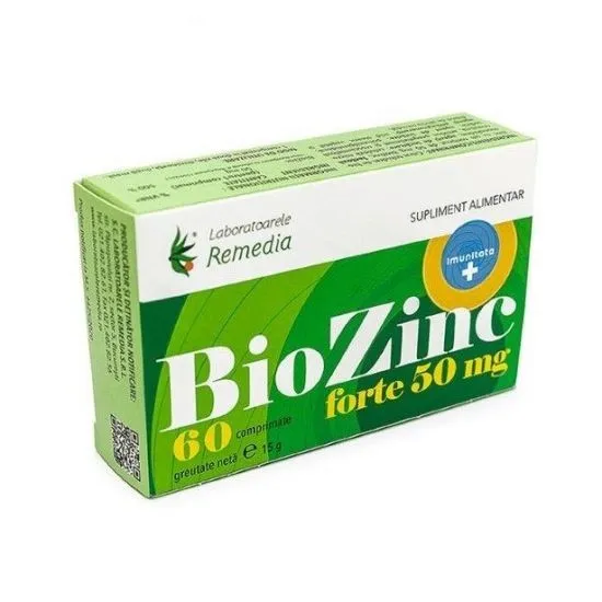 BIOZINC FORTE 50MG X 60 COMPRIMATE REMEDIA