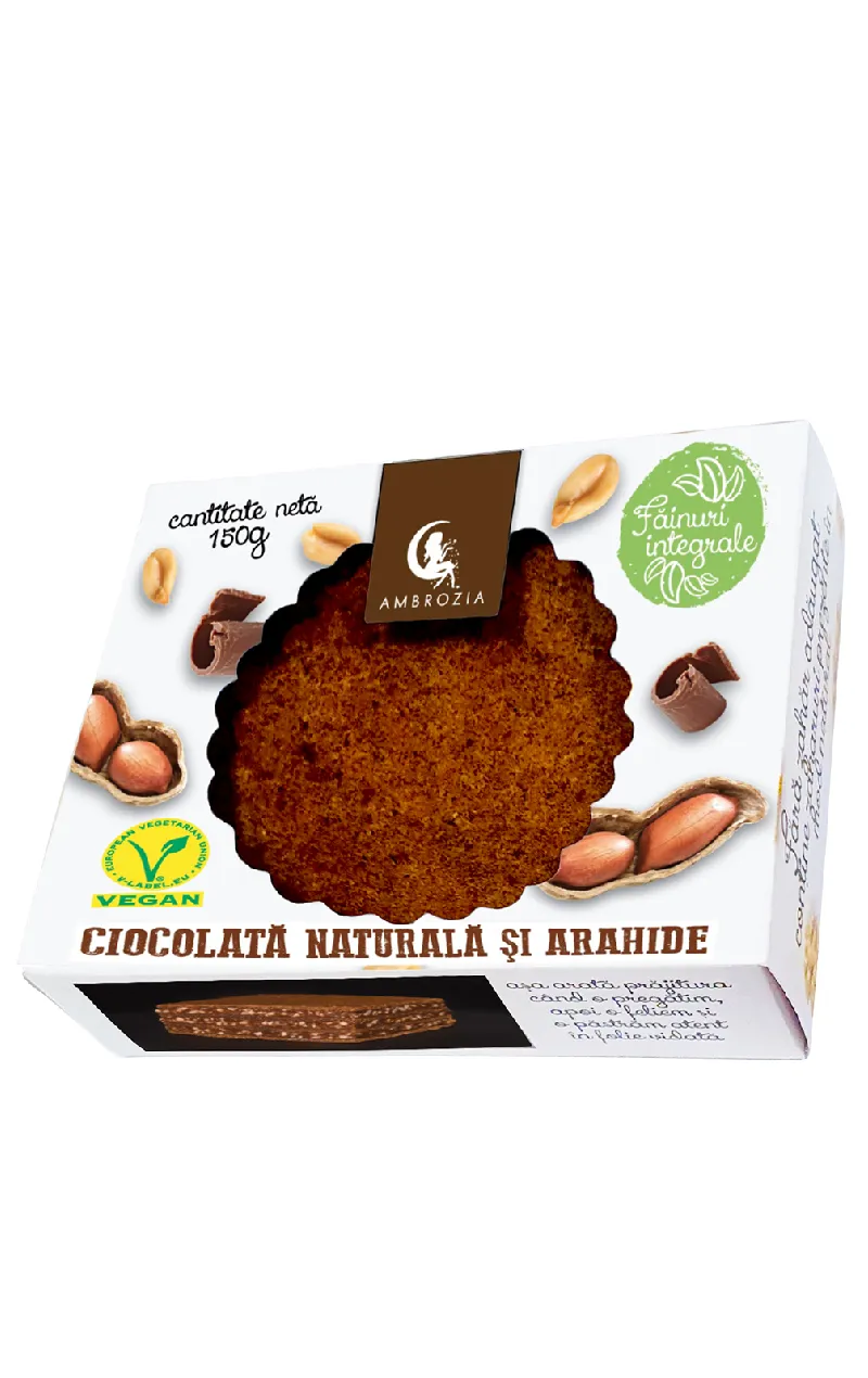 Ambrozia Prajitura Ciocolata si Arahide 150g vegan