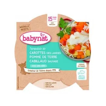 Meniu morcovi, cartofi si peste cod, 260g, BabyBio