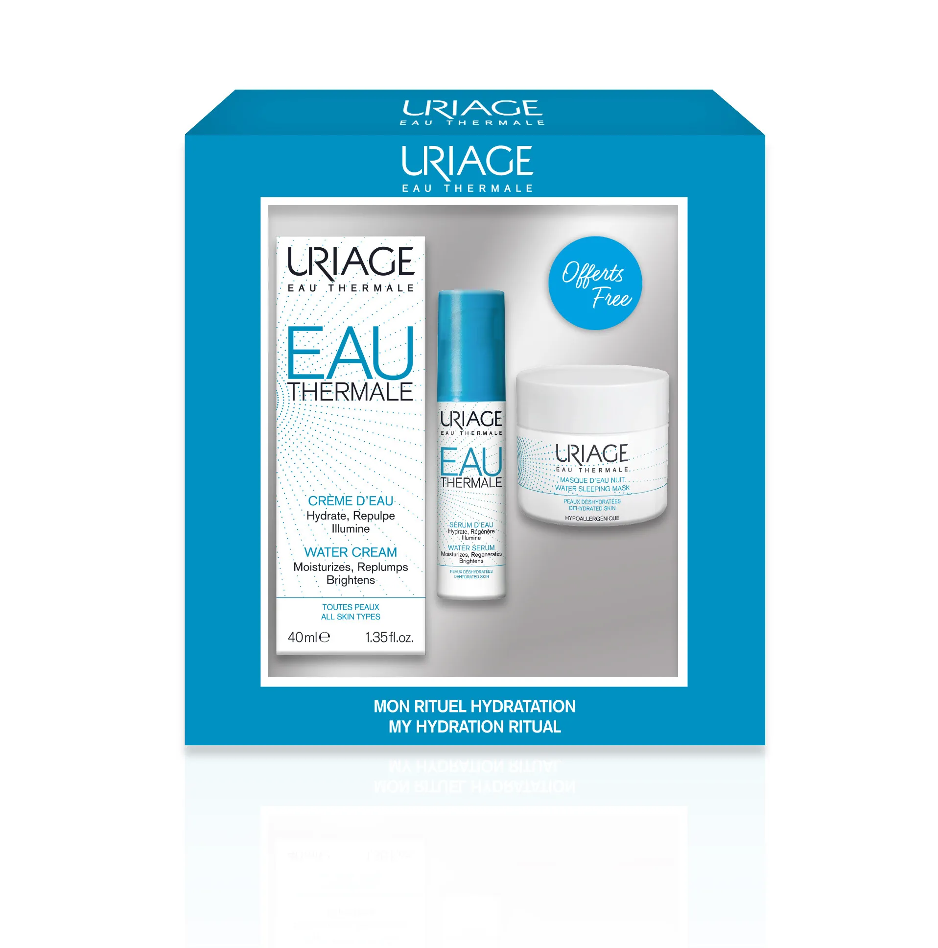 URIAGE KIT EAU THERMALE CREMA X 40ML + SER X 10ML + MASCA X 15ML