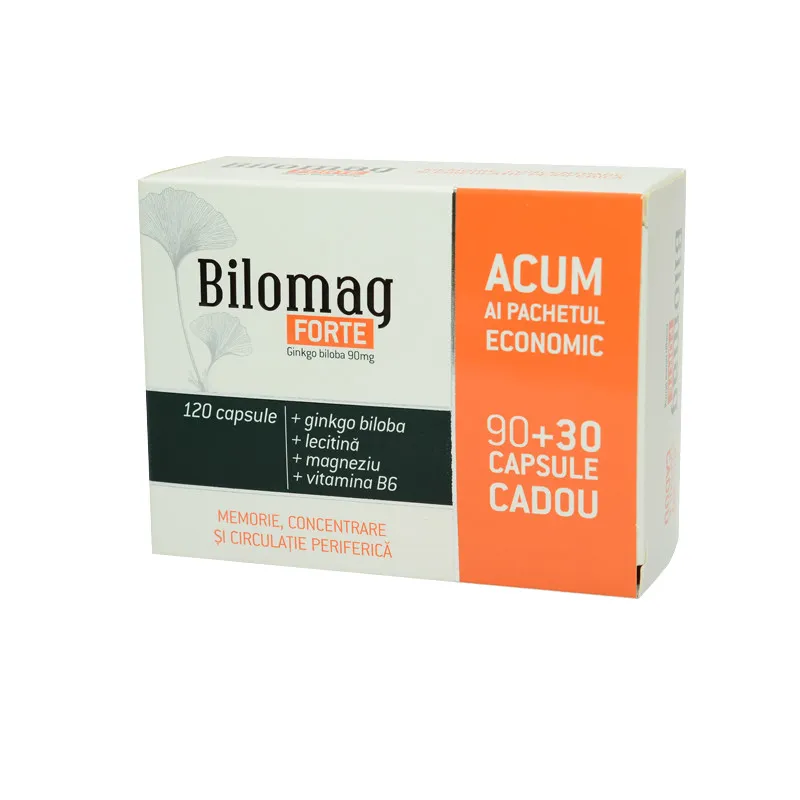 PACHET ZDROVIT BILOMAG FORTE MEMORIE 90 CAPSULE + 30 CAPSULE