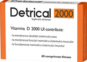 ZDROVIT DETRICAL D3 2000UI X 60 COMPRIMATE FILMATE