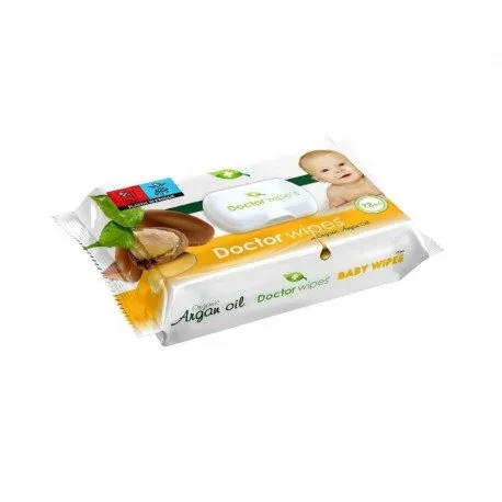 Dr. Wipes Servetele umede pentru ingrijirea copiilor ARGAN OIL cu capac, 72 bucati