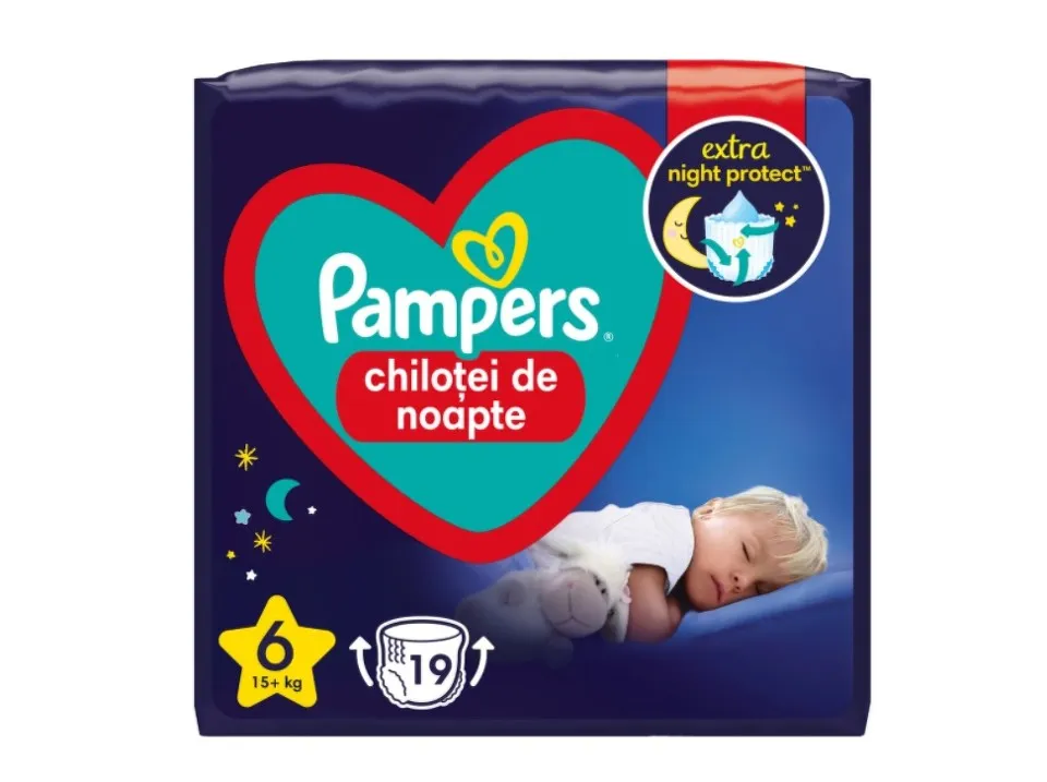 PAMPERS NIGHT PANTS 15+KG SCUTECE CHILOTEL 19 BUCATI MARIMEA 6