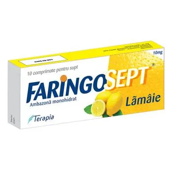 Faringosept L 10mg aroma de lamaie, 10 comprimate, Terapia