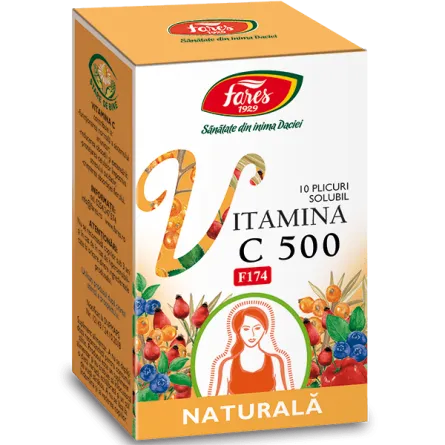 Vitamina C Naturala solubila x 10 plicuri (Fares)