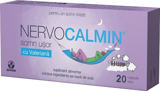 NERVOCALMIN SOMN USOR + VALERIANA X 20 CAPSULE