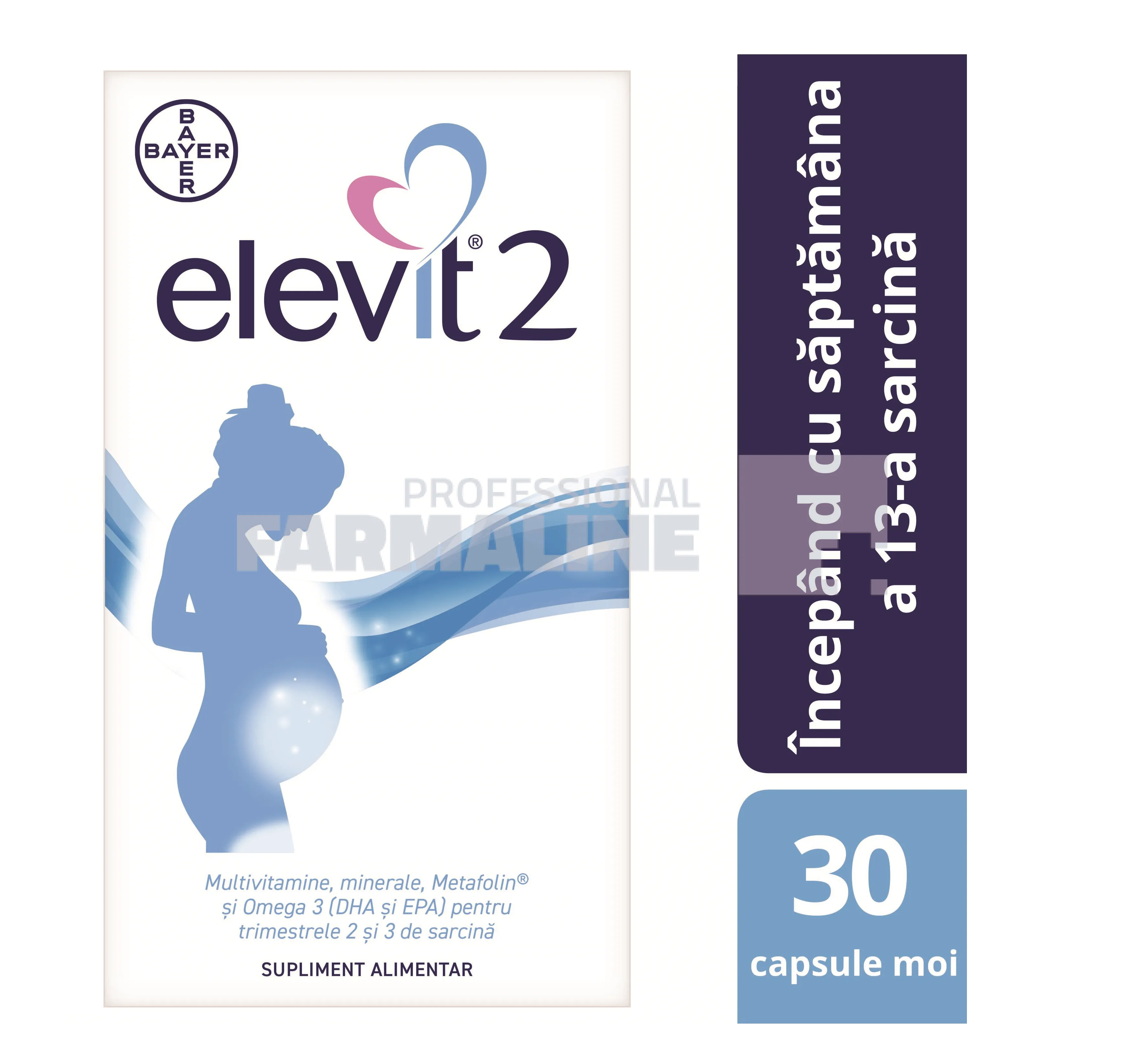 Elevit 2 Multivitamine pentru Sarcina – Trimestrul 2 si 3 de sarcina – 30 capsule