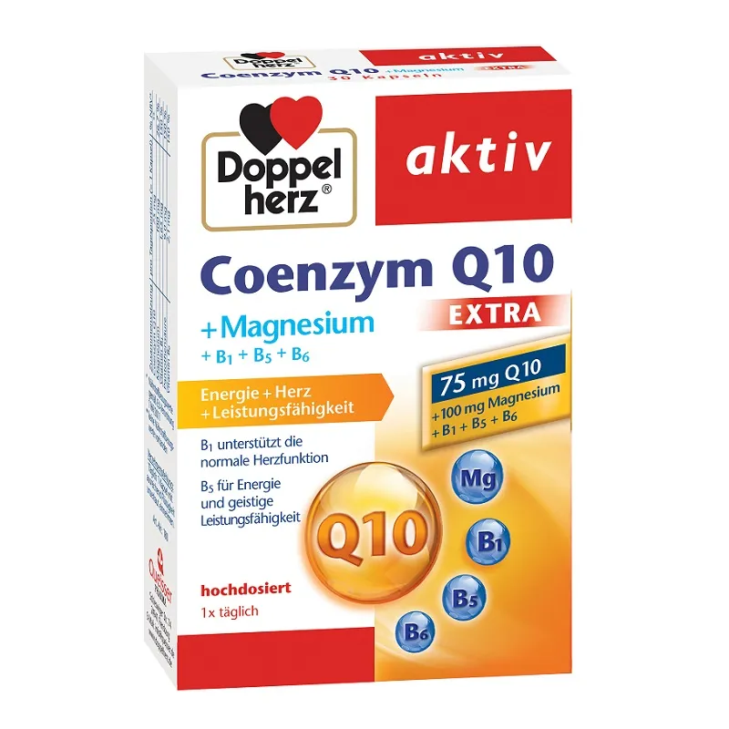 Coenzima Q10 Extra 90 mg + Magneziu + B1 + B5 + B6, 30 capsule, Doppelherz