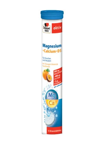 DOPPELHERZ AKTIV MAGNEZIU + CALCIU + VITAMINA D3 15 COMPRIMATE EFERVESCENTE