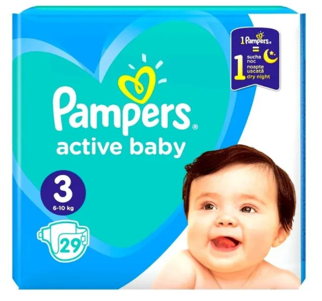 PAMPERS 3 Active Baby (6-10kg) x 29buc