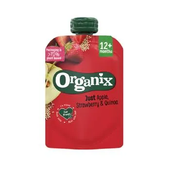 Gustare de mere cu capsuni si quinoa +12 luni Bio, 100g, Organix