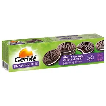 Biscuiti fara gluten cu cacao umpluti cu crema de vanilie, 125g, Gerble Expert Dietetic