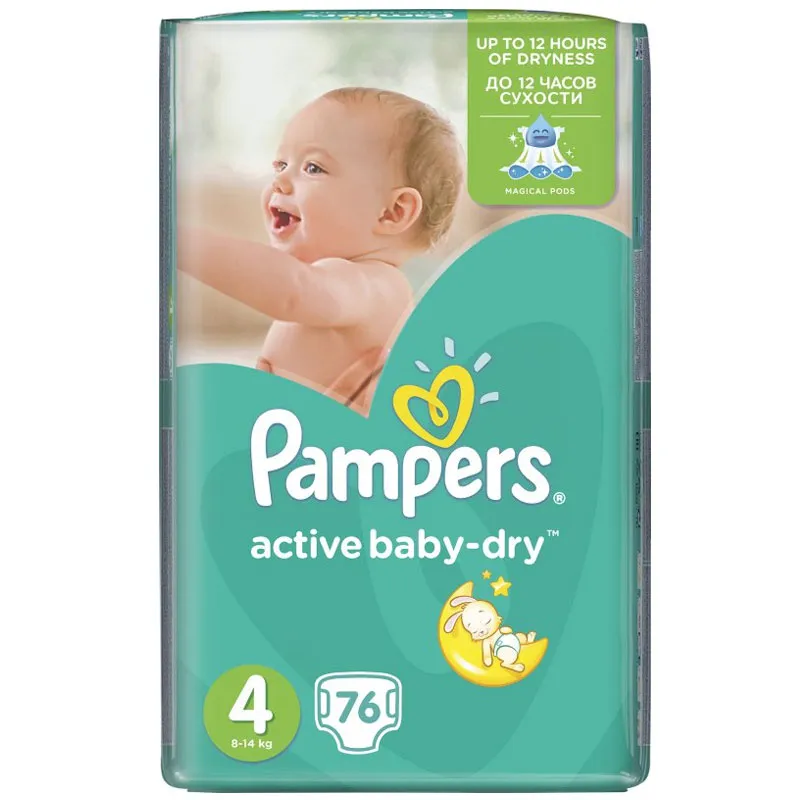 Pampers 4 Baby dry 7-18 kg , 76 bucati