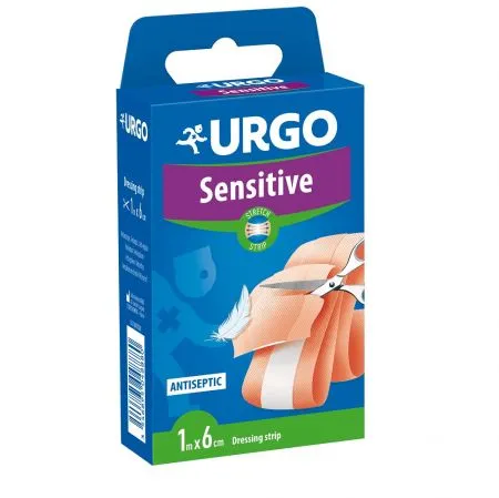 Plasture banda flexibil Sensitive, 1m x 6cm, Urgo