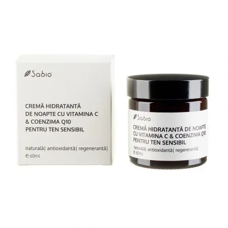 Crema hidratanta de noapte pentru ten sensibil, 60 ml, Sabio