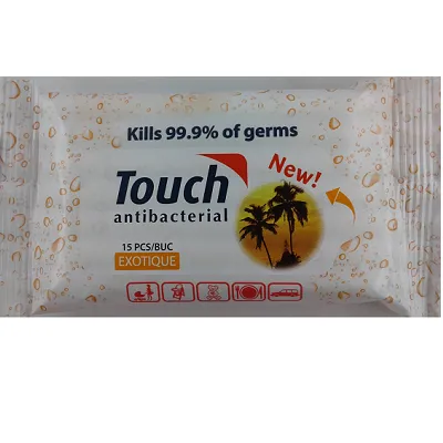 Touch Exotiq Servetele umede antibacteriene 15 bucati