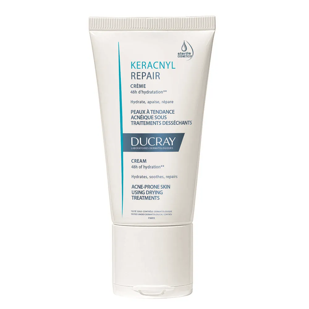 DUCRAY Crema hidratanta anti-imperfectiuni pentru tenul cu tendinta acneica Keracnyl Repair, 50 ml