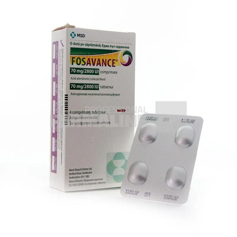 FOSAVANCE 70mg/2800UI x 4 COMPR. 70mg/2800UI MERCK SHARP &amp; DOHME
