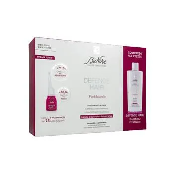 Pachet Fiole impotriva caderii parului Defence Hair + Sampon, 21 x 6ml + 200ml, Bionike