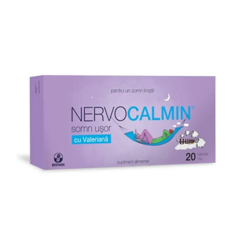 Nervocalmin Somn usor cu valeriană, 20 capsule, Biofarm