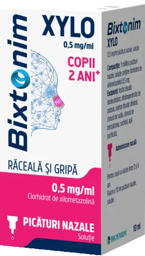 Bixtonim Xylo 0.5mg/ml-pic.nazale, sol. x 10ml-Biofarm RO