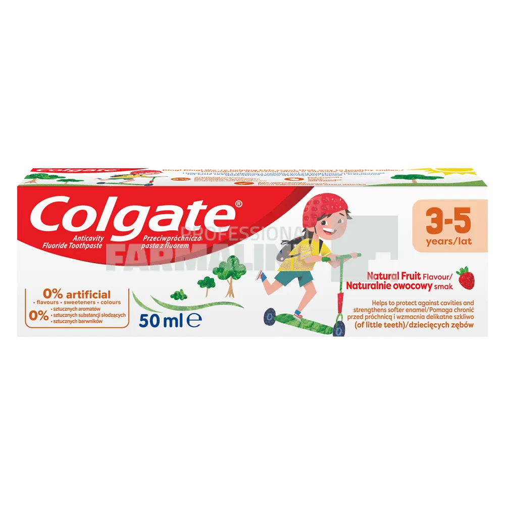 Colgate Natural Fruit Pasta de dinti cu aroma de capsuni 3-5 ani 50 ml