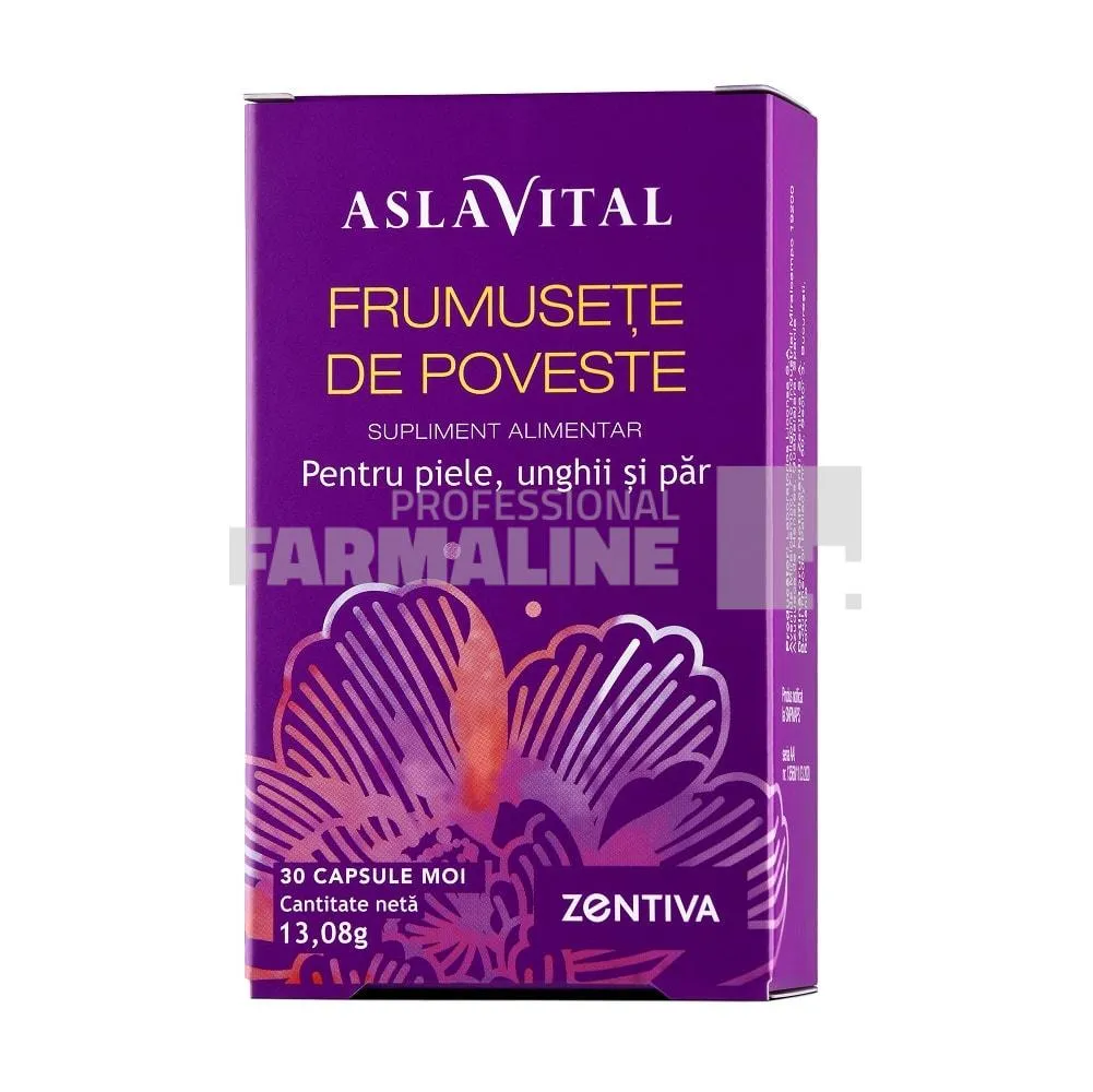 Aslavital Frumusete de poveste, pentru piele,unghi si par 30 capsule