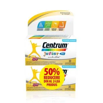 Pachet Centrum Junior A-Z Pro 1 + 50% reducere la al doilea produs, 2 x 30 comprimate, Haleon