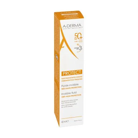 Emoliant spray pentru protectie solara cu SPF 50+ A-Derma Protect, 40 ml, A-Derma