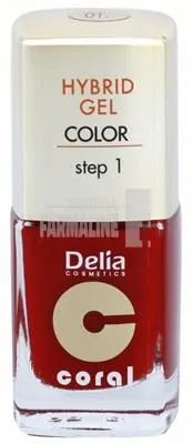 Delia Coral Hybrid Gel Color step 1 Lac unghii 01