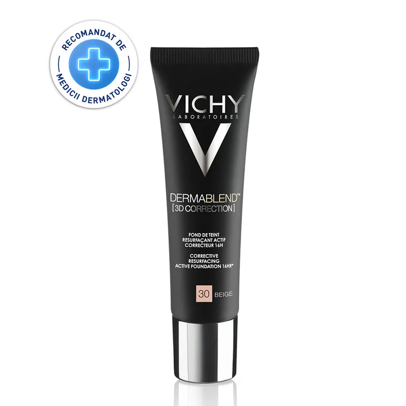 VICHY DERMABLEND 3D FOND DE TEN CORECTOR TEN GRAS CU TENDINTA ACNEICA NUANTA 30 BEIGE X 30 ML