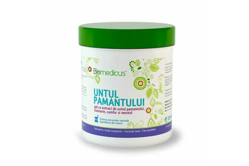 Biomedicus Untul Pamantului gel cu extract de rozmarin, camfor si mentol, 250 ml