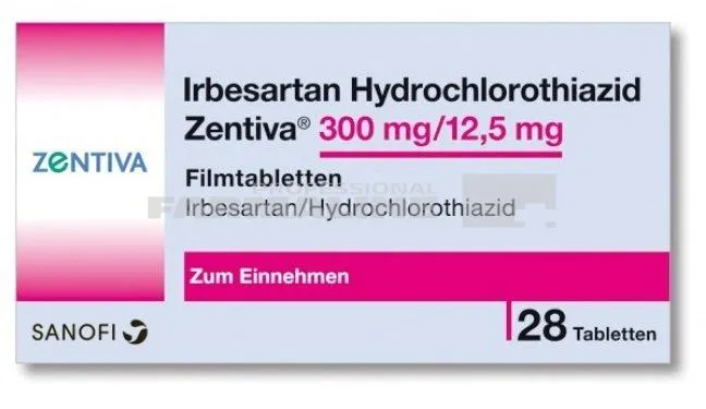 IRBESARTAN HYDROCHLOROTHIAZIDE ZENTIVA 300mg/12,5mg x 28 COMPR. FILM 300mg/12,5mg SANOFI-AVENTIS GROUP