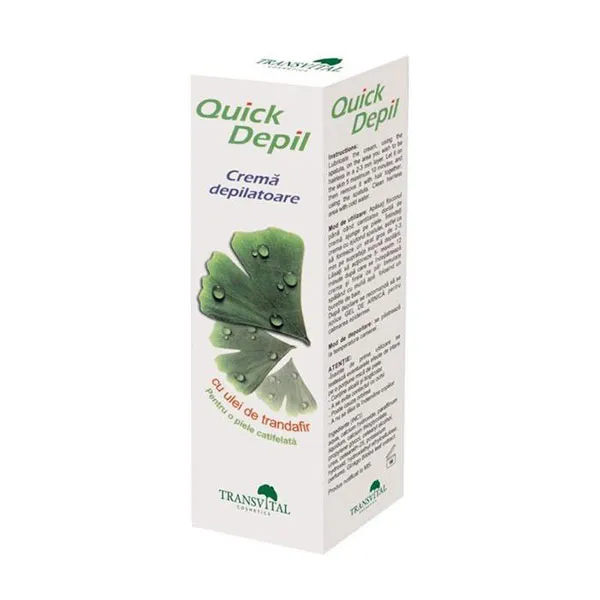 Crema depilatoare cu ulei de trandafir Quick Depil, 125 ml, Transvital