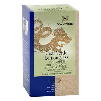 Ceai Bio Verde Lemongrass, 18 plicuri, Sonnentor