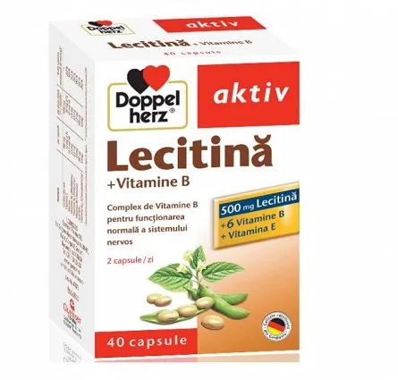 DOPPELHERZ Lecitina 500mg + vit. B + E x 40 comprimate