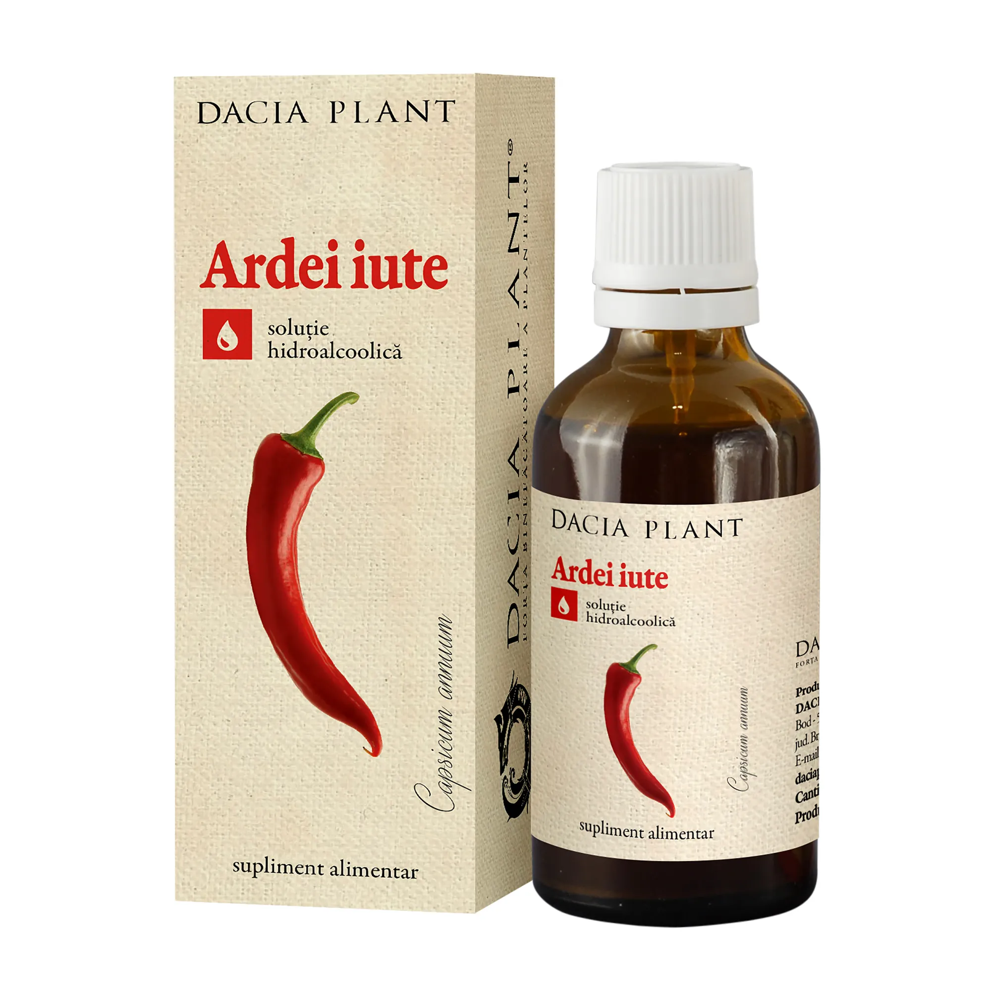 Tinctura de Ardei iute, 50 ml, Dacia Plant