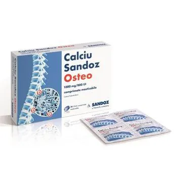 Calciu Osteo 1000mg, 30 comprimate masticabil, Sandoz